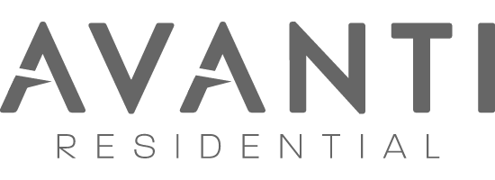 Logo with the word AVANTI in large, stylized gray letters and RESIDENTIAL in smaller, lighter gray letters below, representing a strong presence in the multifamily sector.