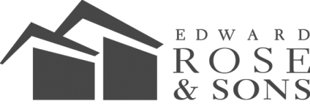 Edward Rose & Sons logo with two stylized house rooftops on the left, reflecting their multifamily expertise, and the company name in capital letters on the right.