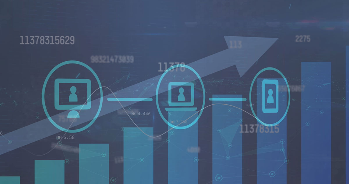 Business intelligence dashboard illustrating cross-platform data integration, user analytics, and digital growth trends.